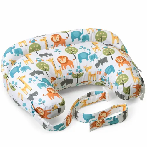 Подушка для кормления Chicco Boppy Deluxe, белый с цветными фигурками - Фото№1
