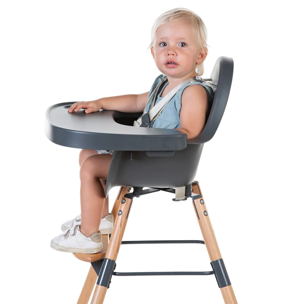 Стілець для годування Childhome Evolu 2 з бампером, темно-сірий Стілець для годування Childhome Evolu 2 з бампером, темно-сірий