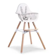 Стілець для годування Childhome Evolu 2 з бампером, білий
