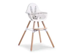 Стульчик для кормления Childhome Evolu 2 с бампером, белый Стульчик для кормления Childhome Evolu 2 с бампером, белый