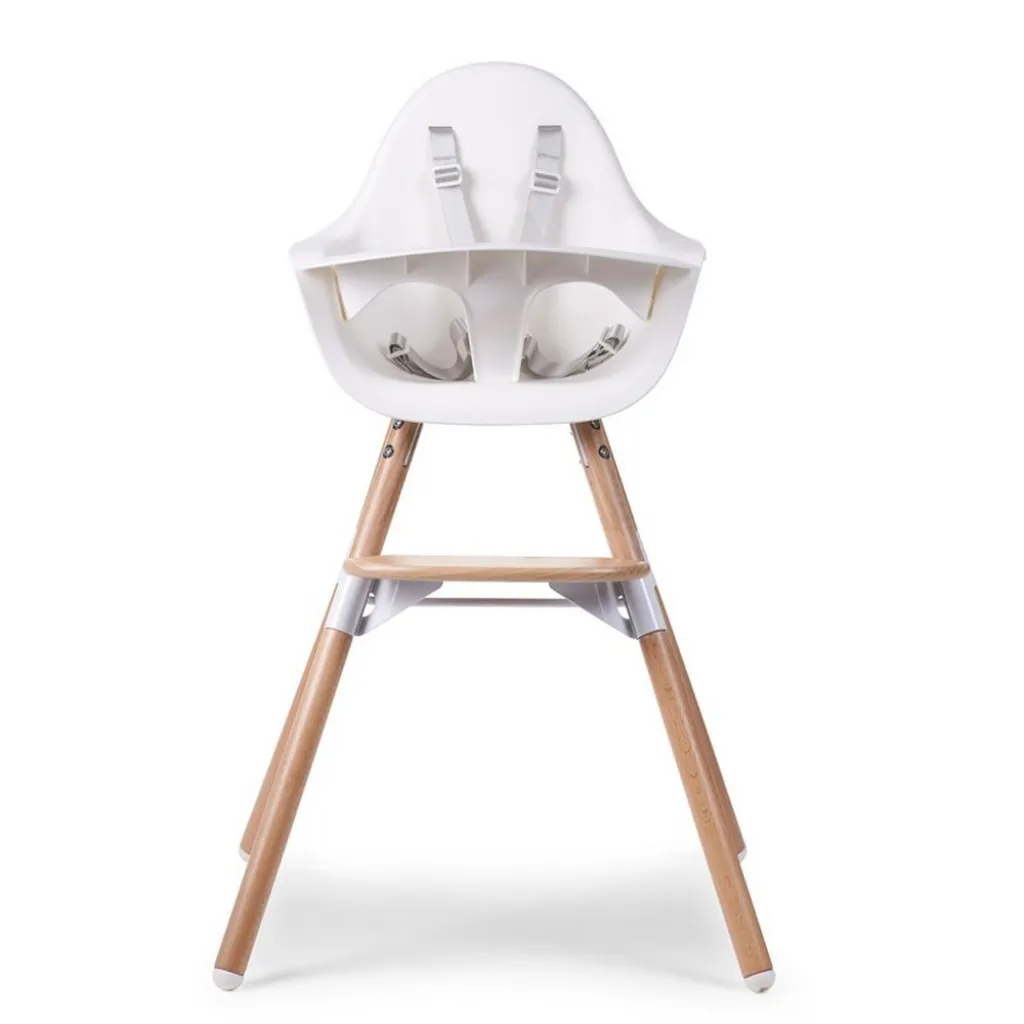 Стілець для годування Childhome Evolu 2 з бампером, білий Стілець для годування Childhome Evolu 2 з бампером, білий