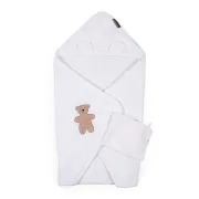 Рушник з капюшоном Childhome 80x80 terry teddy, білий