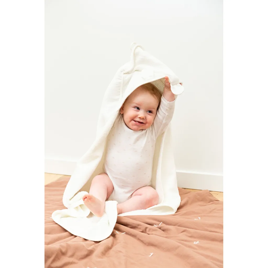 Полотенце с капюшоном Childhome 80x80 terry teddy, белый Полотенце с капюшоном Childhome 80x80 terry teddy, белый