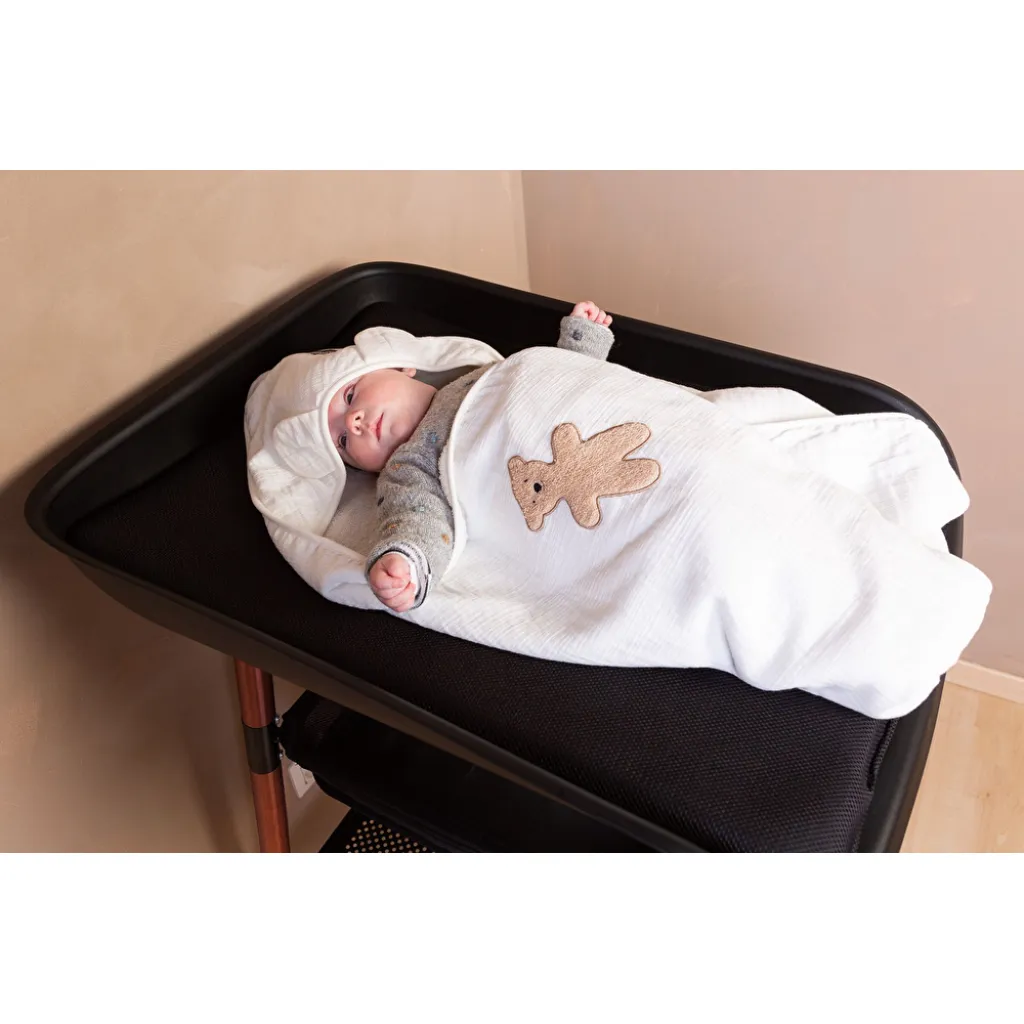 Полотенце с капюшоном Childhome 80x80 terry teddy, белый Полотенце с капюшоном Childhome 80x80 terry teddy, белый
