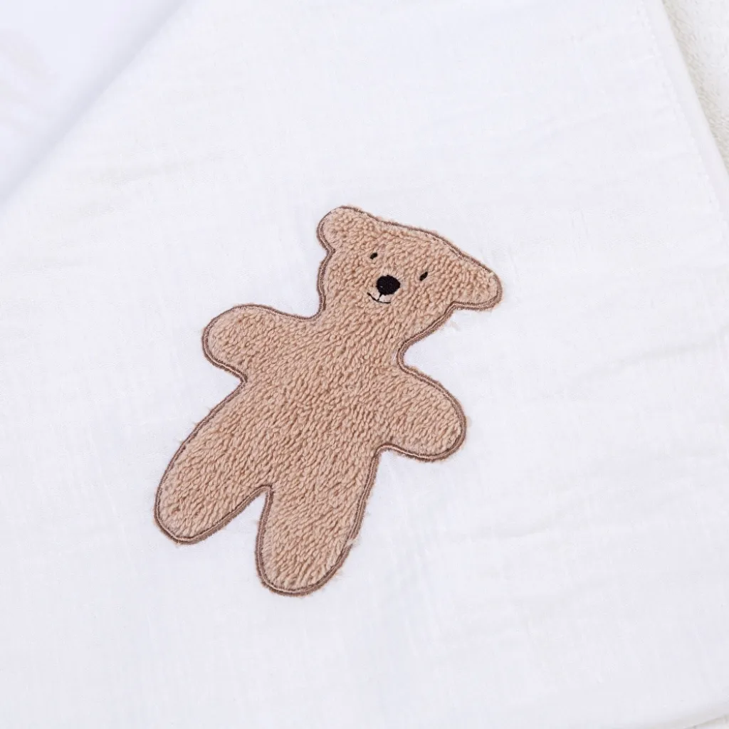 Полотенце с капюшоном Childhome 80x80 terry teddy, белый Полотенце с капюшоном Childhome 80x80 terry teddy, белый