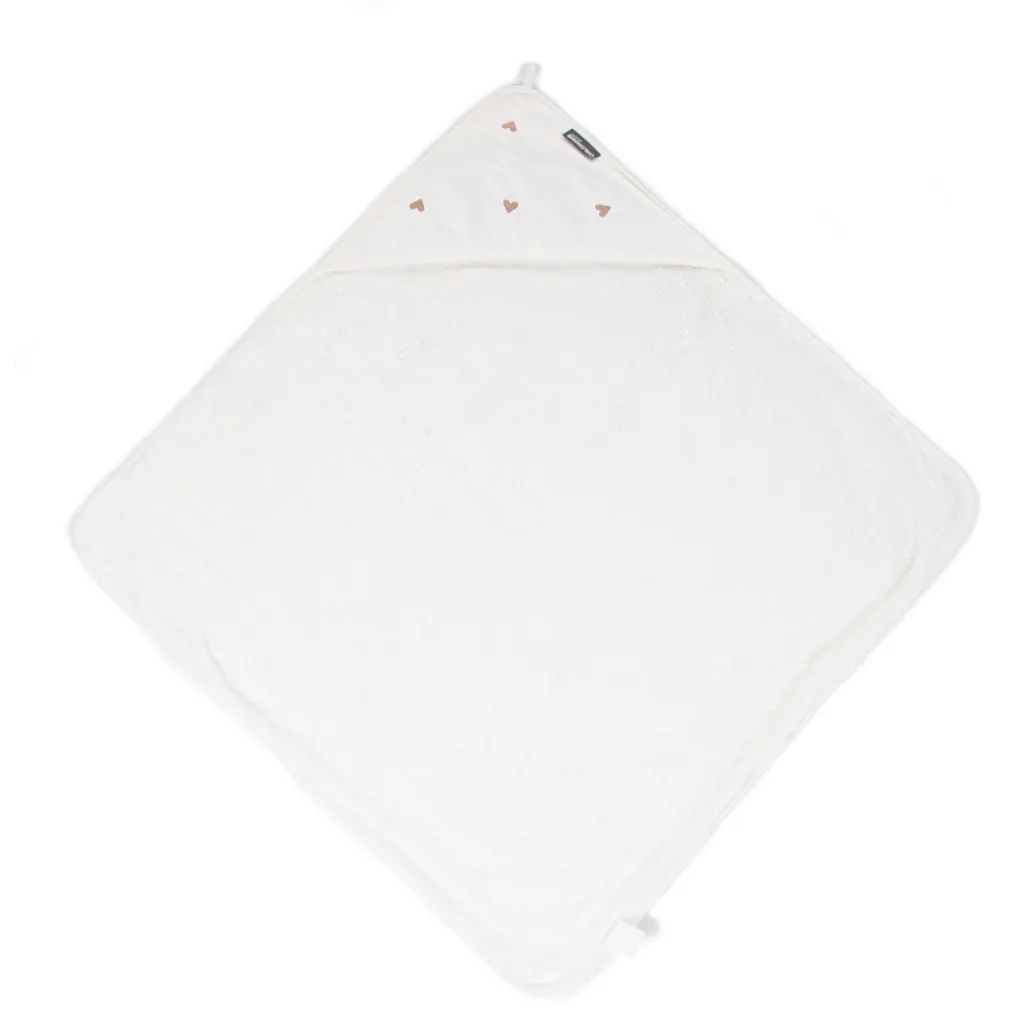 Полотенце с капюшоном Childhome 80x80 hearts, белый Полотенце с капюшоном Childhome 80x80 hearts, белый