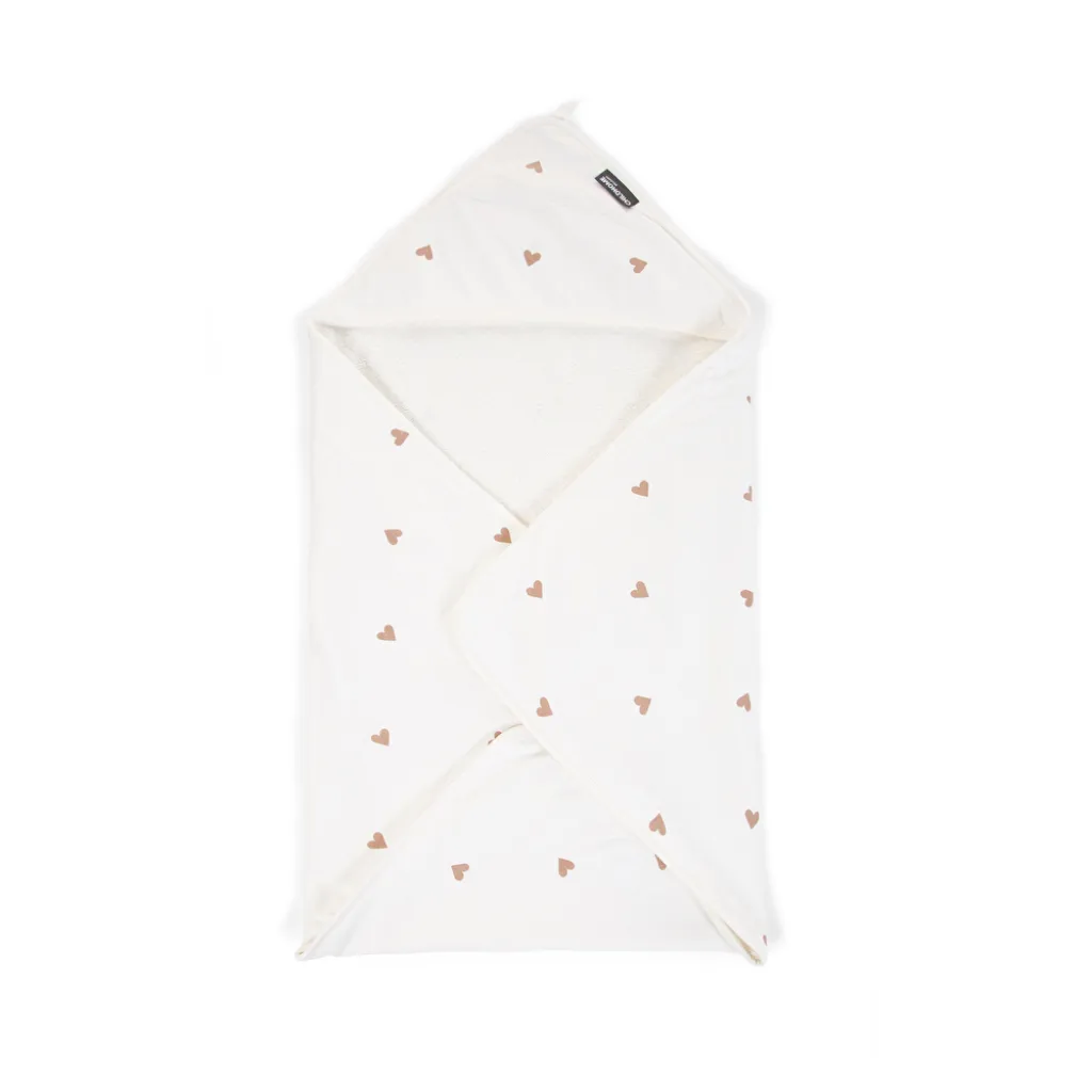 Полотенце с капюшоном Childhome 80x80 hearts, белый Полотенце с капюшоном Childhome 80x80 hearts, белый