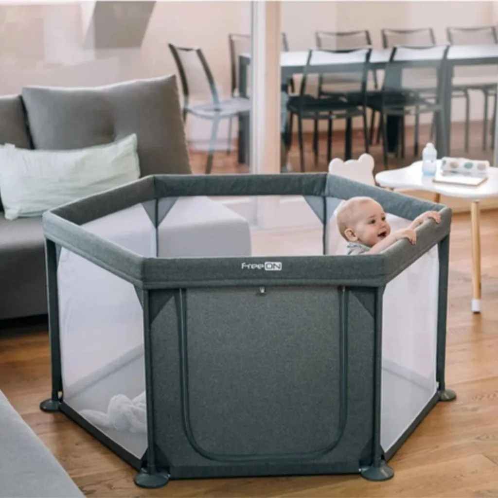 Манеж дитячий FreeON Hexagon, сірий
