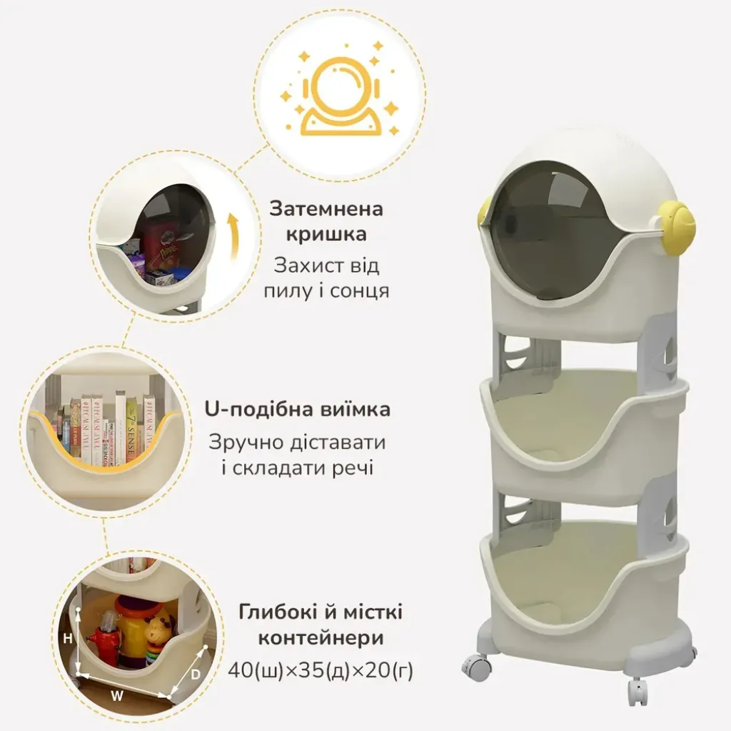 Поворотный органайзер для игрушек и вещей Lumpurini Tommaso, 3 яруса
