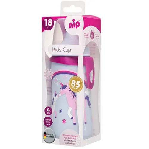 Поилка РР NIP Kids Cup PET-Box "Д" с выдвижной крышечкой 330 мл от 18 мес, розовый - Фото№1 Поилка РР NIP Kids Cup PET-Box "Д" с выдвижной крышечкой 330 мл от 18 мес, розовый - Фото№1