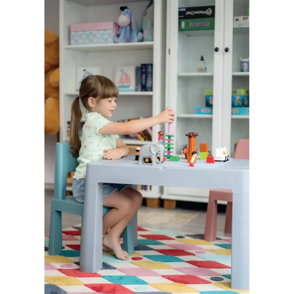 Комплект меблів TEGGI MULTIFUN+2 стільця, бірюзовий/рожевий/сірий Комплект меблів TEGGI MULTIFUN+2 стільця, бірюзовий/рожевий/сірий