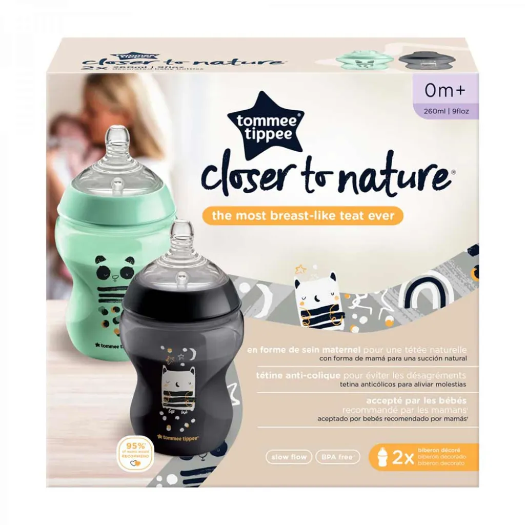 Набор бутылочек для кормления Closer to Nature Animals 2 шт x 260 мл Набор бутылочек для кормления Closer to Nature Animals 2 шт x 260 мл