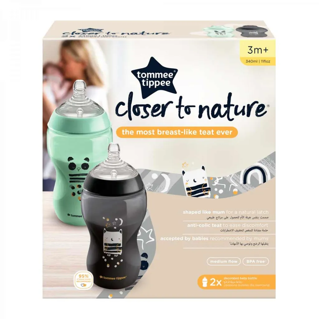 Набор бутылочек для кормления Closer to Nature Animals 2 шт x 340 мл