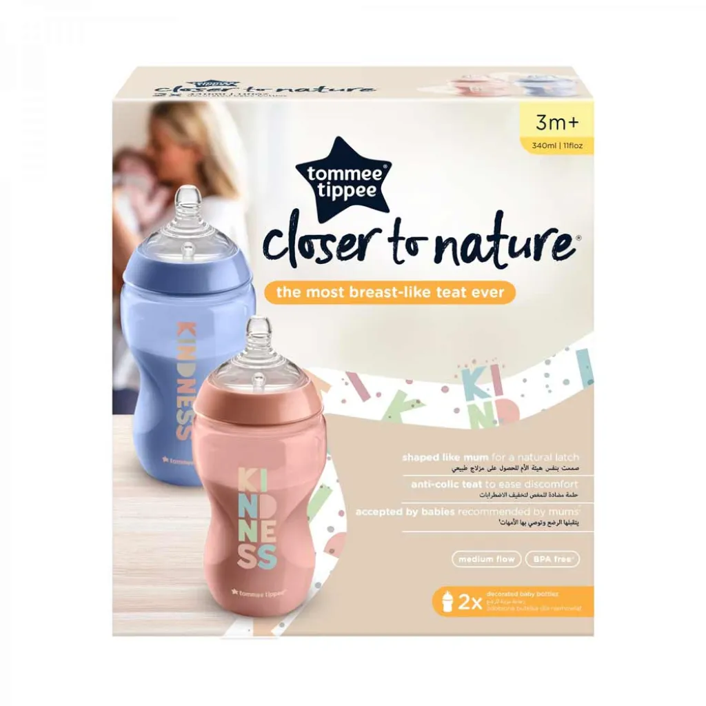 Набор бутылочек для кормления Closer to Nature Kindness 2 шт x 340 мл