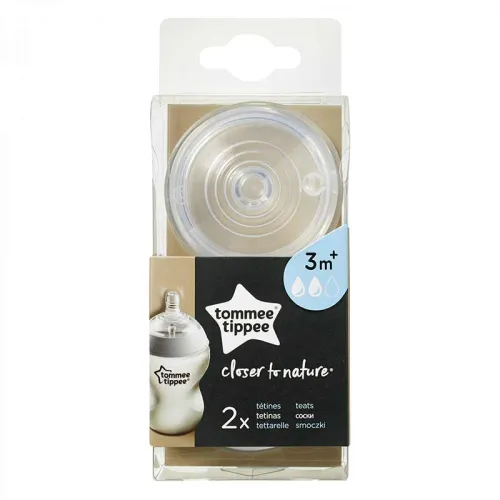 Соски Tommee Tippee Closer to Nature 3+ мес. средний поток 2 шт - Фото№1