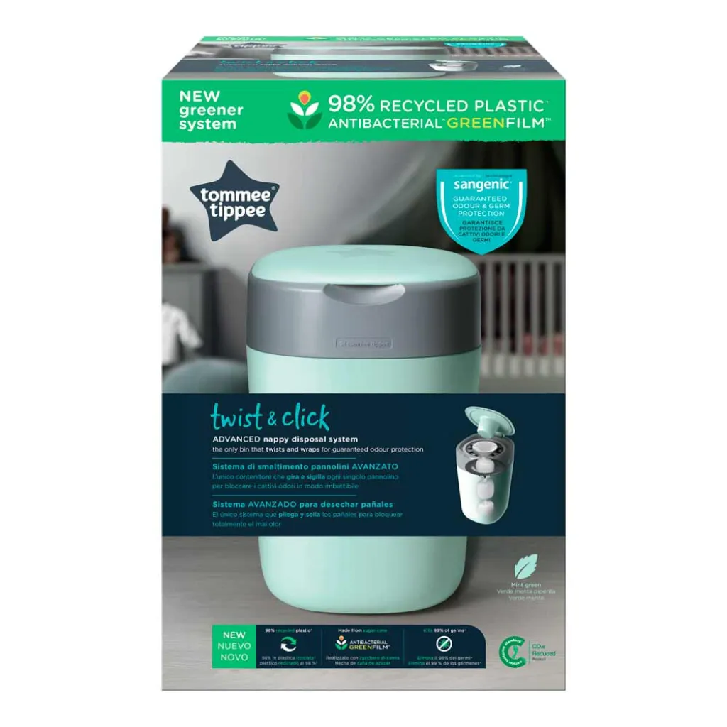 Накопитель подгузников Tommee Tippee TWIST and CLICK + 1 кассета, зеленый Накопитель подгузников Tommee Tippee TWIST and CLICK + 1 кассета, зеленый