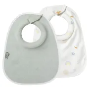 Слинявчик Tommee Tippee Comfee Fit TT0425-ALB/VERDE бавовняний 0 міс 2 шт, білий/зелений