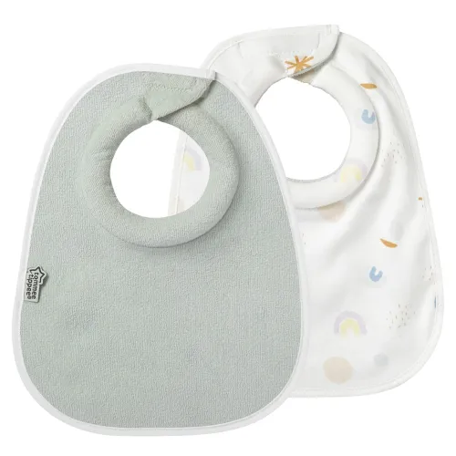 Слюнявчик Tommee Tippee Comfee Fit TT0425-ALB/VERDE хлопковый 0 мес 2 шт, белый/зеленый - Фото№1 Слюнявчик Tommee Tippee Comfee Fit TT0425-ALB/VERDE хлопковый 0 мес 2 шт, белый/зеленый - Фото№1