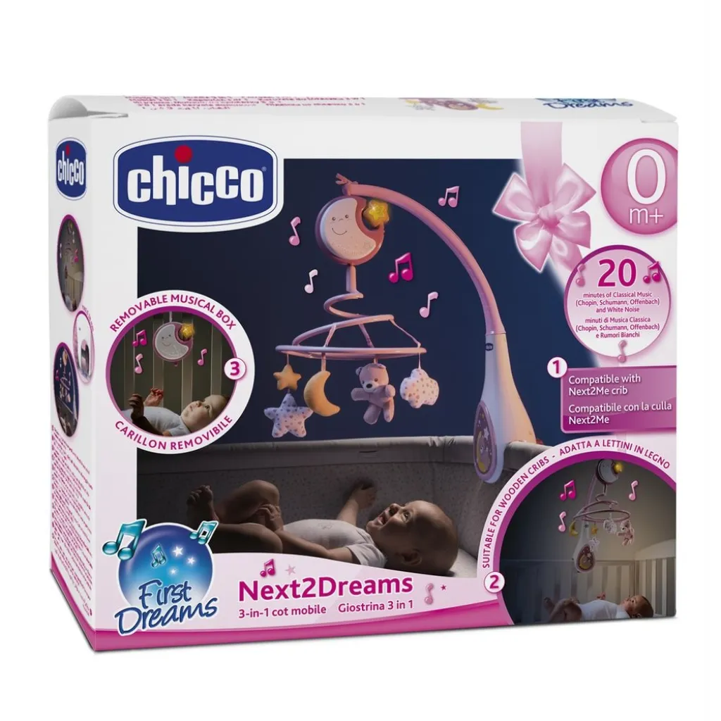 Игрушка на кровать "Подвесная карусель NEXT2DREAMS" Chicco, розовый