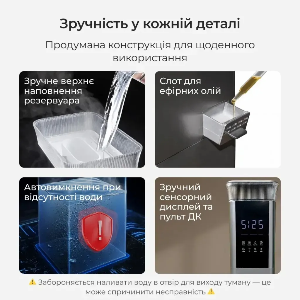 Потужний зволожувач повітря Ameliq Doctor-101 для великих приміщень, сірий
