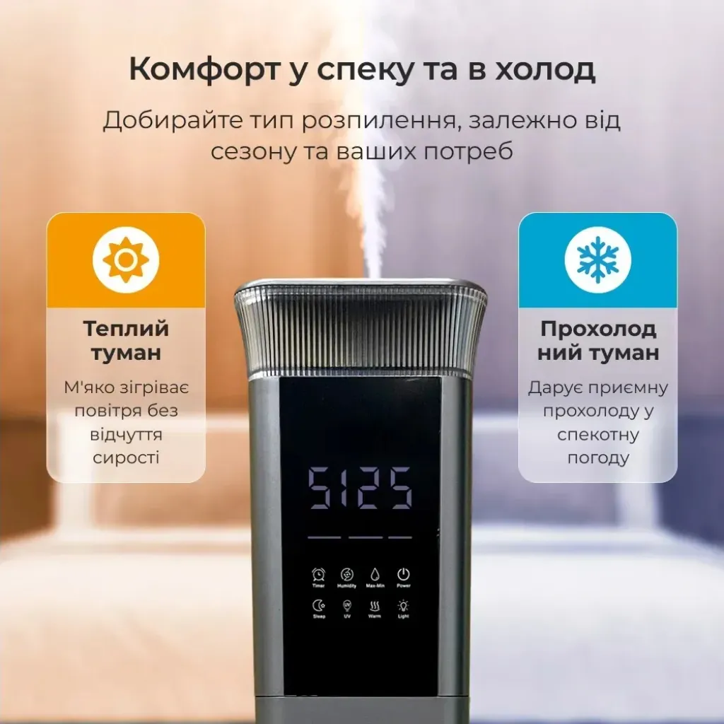 Потужний зволожувач повітря Ameliq Doctor-101 для великих приміщень, сірий