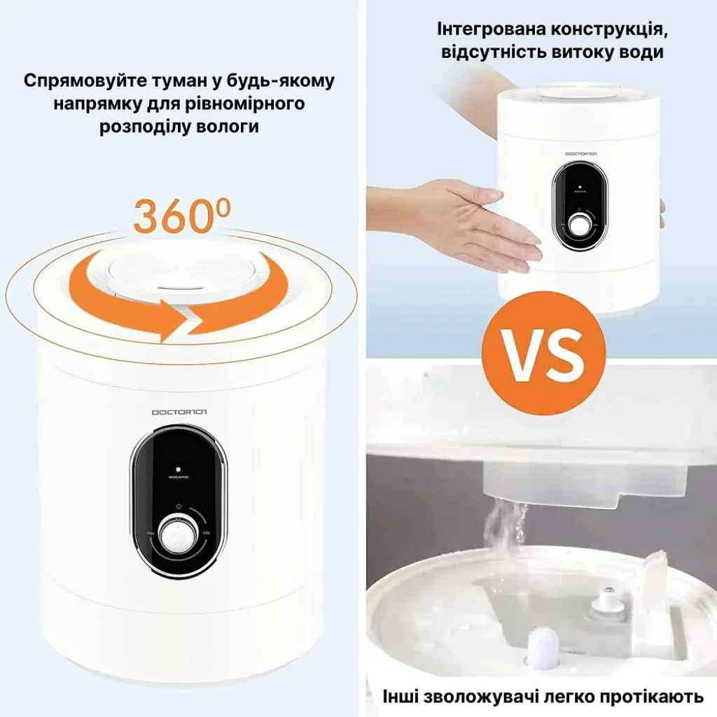 Зволожувач повітря Doctor-101 Onix із регулюванням розпилення на 3 л Зволожувач повітря Doctor-101 Onix із регулюванням розпилення на 3 л