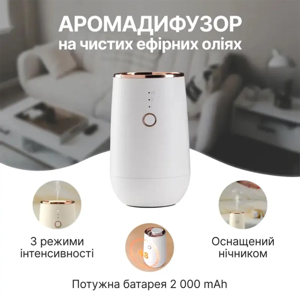Аромадифузор 2-в-1 Doctor-101 Elemi. Світильник нічник для ароматерапії на акумуляторі Аромадифузор 2-в-1 Doctor-101 Elemi. Світильник нічник для ароматерапії на акумуляторі