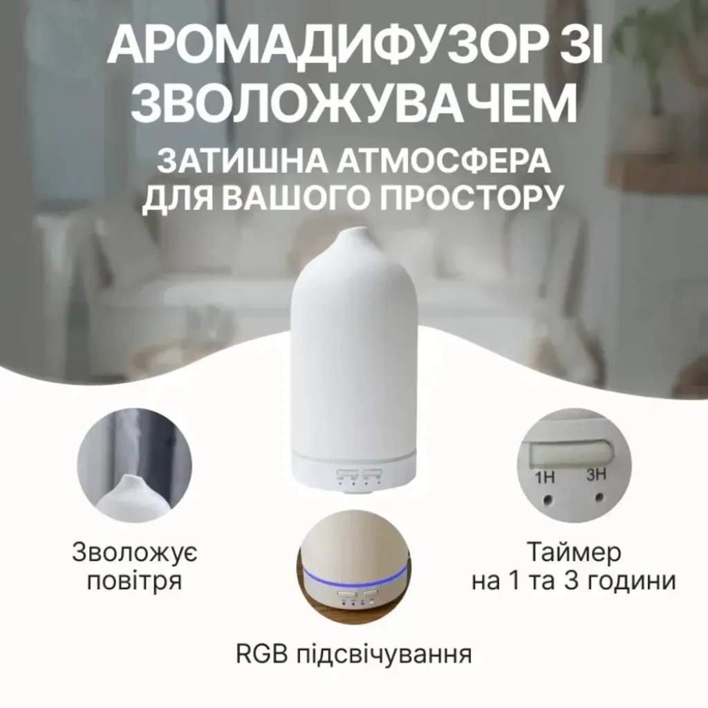 Керамический аромадифузор с функцией увлажнения 3-в-1 Doctor-101 Kaolin Керамический аромадифузор с функцией увлажнения 3-в-1 Doctor-101 Kaolin