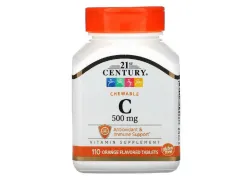 Витамин С, Chewable Vitamin C, 21st Century, 500 мг, 110 таблеток Витамин С, Chewable Vitamin C, 21st Century, 500 мг, 110 таблеток