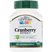 Екстракт журавлини, Cranberry, 21st Century, стандартизований, 60 капсул