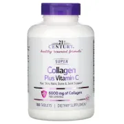 Суперколлаген плюс вітамін C, Super Collagen Plus Vitamin C, 21st Century, 6000 мг, 180 таблеток