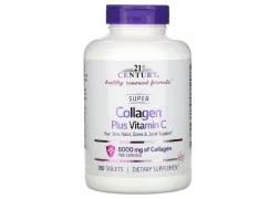 Суперколлаген плюс витамин C, Super Collagen Plus Vitamin C, 21st Century, 6000 мг, 180 таблеток Суперколлаген плюс витамин C, Super Collagen Plus Vitamin C, 21st Century, 6000 мг, 180 таблеток