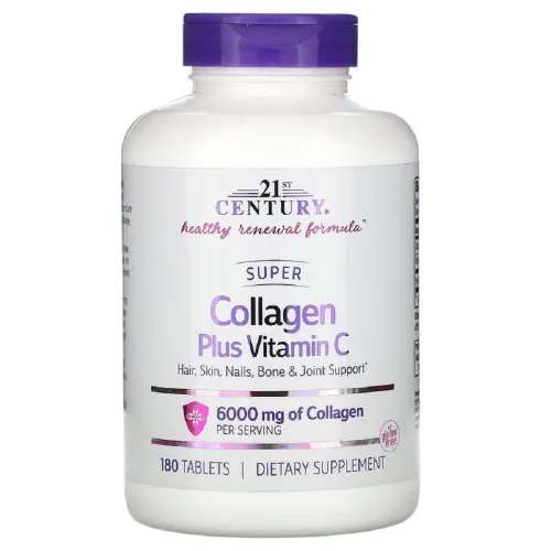 Суперколлаген плюс вітамін C, Super Collagen Plus Vitamin C, 21st Century, 6000 мг, 180 таблеток - Фото№1 Суперколлаген плюс вітамін C, Super Collagen Plus Vitamin C, 21st Century, 6000 мг, 180 таблеток - Фото№1