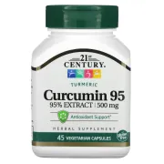 Куркумін 95, Curcumin 95, 21st Century, 500 мг, 45 капсул