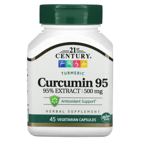 Куркумін 95, Curcumin 95, 21st Century, 500 мг, 45 капсул - Фото№1 Куркумін 95, Curcumin 95, 21st Century, 500 мг, 45 капсул - Фото№1