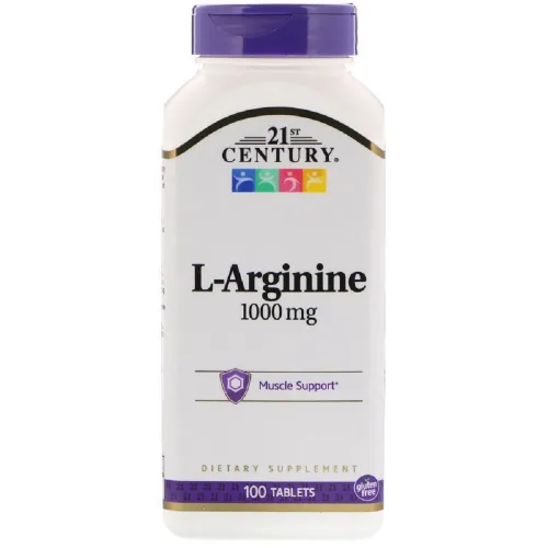 Аргинин, L-Arginine, 21st Century, 1000 мг, 100 таблеток - Фото№1