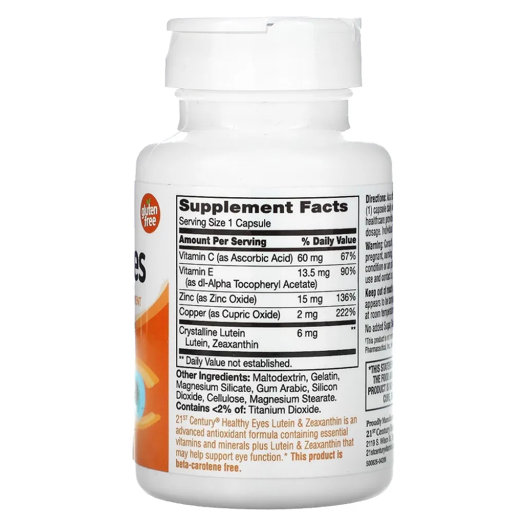 Лютеїн і зеаксантин, Lutein & Zeaxanthin, 21st Century, 60 капсул Лютеїн і зеаксантин, Lutein & Zeaxanthin, 21st Century, 60 капсул