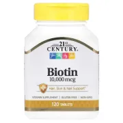 Біотин, Biotin, 21st Century, 10 000 мкг, 120 таблеток Біотин, Biotin, 21st Century, 10 000 мкг, 120 таблеток