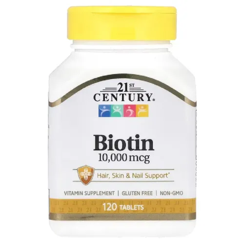Біотин, Biotin, 21st Century, 10 000 мкг, 120 таблеток - Фото№1 Біотин, Biotin, 21st Century, 10 000 мкг, 120 таблеток - Фото№1