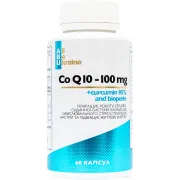 Коензим Q10 з куркуміном Coq10 with curcumin 95% and bioperine ABU, 60 mg, 100 капсул
