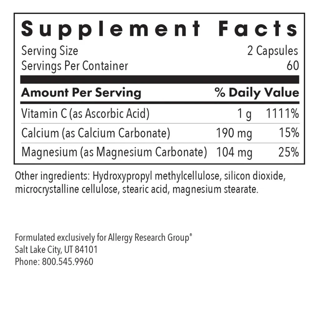 Буферизированный витамин С. Buffered Vitamin C, Allergy Research Group, 120 капсул Буферизированный витамин С. Buffered Vitamin C, Allergy Research Group, 120 капсул