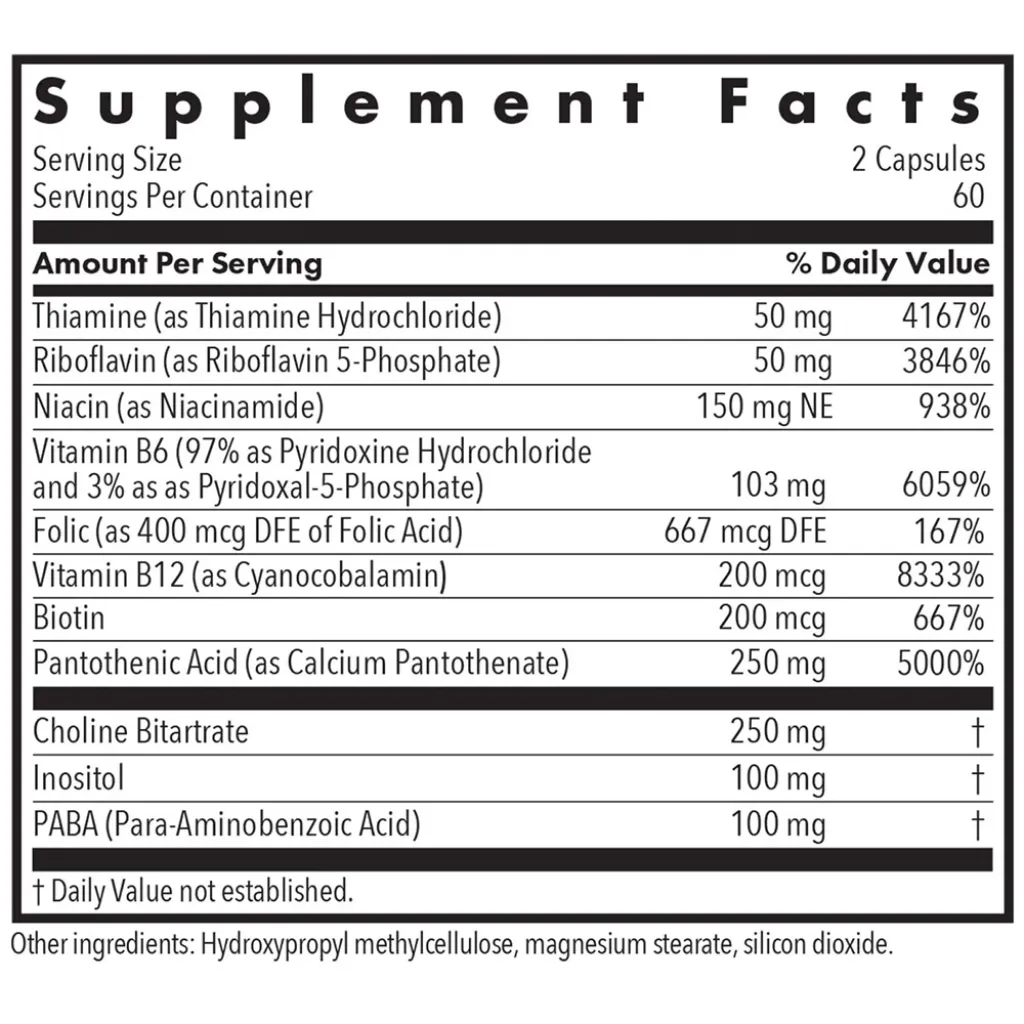 Комплекс вітамінів В, Vitamin B Complex, Allergy Research Group, 120 капсул Комплекс вітамінів В, Vitamin B Complex, Allergy Research Group, 120 капсул