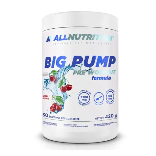 Дієтична добавка Allnutrition Big Pump Pre Workaut Formula Cherry, 420 г - Фото№1 Дієтична добавка Allnutrition Big Pump Pre Workaut Formula Cherry, 420 г - Фото№1
