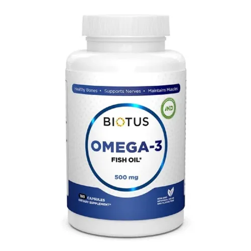 Омега-3, риб'ячий жир, Omega-3 Fish Oil, Biotus, 500 мг, 180 капсул - Фото№1