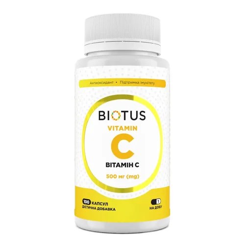 Вітамін С, Biotus Vitamin C 500 мг, 100 капсул - Фото№1