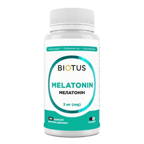 Мелатонин, Biotus Melatonin, 100 капсул - Фото№1 Мелатонин, Biotus Melatonin, 100 капсул - Фото№1