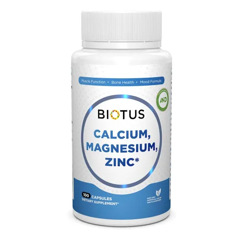 Кальций, магний, цинк и витамин D3, Biotus Calcium, Magnesium, Zinc и Vitamin D3, 100 капсул - Фото№1 Кальций, магний, цинк и витамин D3, Biotus Calcium, Magnesium, Zinc и Vitamin D3, 100 капсул - Фото№1