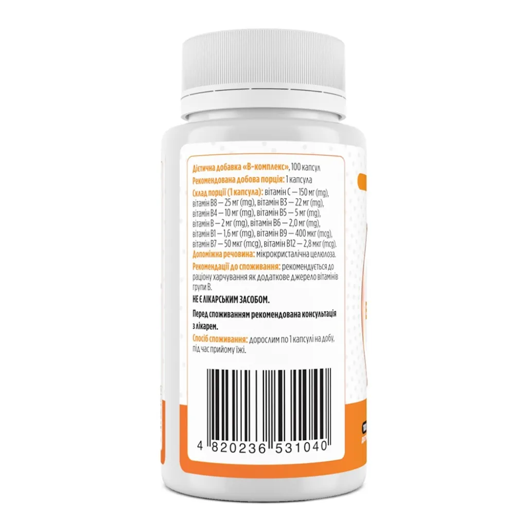 B-комплекс, Biotus B-complex, 100 капсул