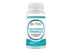 Мультивітаміни та мінерали, Multivits and Minerals, Biotus, 120 таблеток Мультивітаміни та мінерали, Multivits and Minerals, Biotus, 120 таблеток