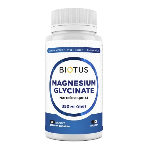 Магний глицинат, Magnesium Glycinate, Biotus, 350 мг - Фото№1 Магний глицинат, Magnesium Glycinate, Biotus, 350 мг - Фото№1
